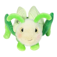Accrocheur vert vif dessin animé criquet avec antennes perky couverture en tissu doux ailes réalistes yeux en plastique peluche sauterelle jouet