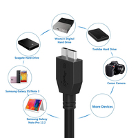 Cable de Carga Rápida USB 3.0 Micro B 3A con Blindaje Trenzado, Conductor de Cobre Puro y PVC para HDD/SSD, Cámara, Teléfono y Banco de Energía