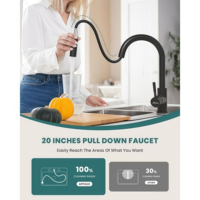 Robinet de cuisine commercial en acier inoxydable 304, mitigeur de cuisine extractible avec valve à disque en céramique, eau chaude/froide, pour usage domestique