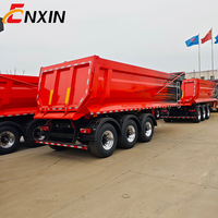 Promotion : Semi-remorque benne arrière 4 essieux 60/80 tonnes en acier type U pour camion à vendre