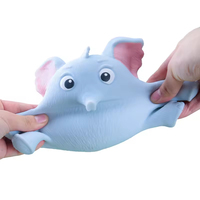 Jouet sensoriel anti-stress en forme d'éléphant lumineux à presser, vente en gros OEM, pour enfants et adultes