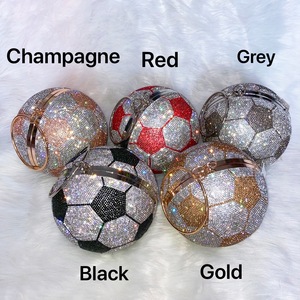 Bolsa de Futebol e Basquete com Strass para Mulheres, Bolsa de Luxo, Bolsa em Forma de Diamante, Bolsa Redonda, Forma de Bola, Brilho de Cristal - Product Image 5