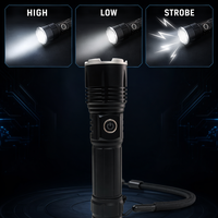 Lampe torche tactique 800 lumens IP54 rechargeable par type C en aluminium avec zoom laser blanc pour le camping, la randonnée, la chasse et les activités de plein air