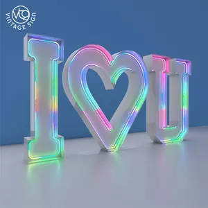 Factory Custom 4ft Neon LOVE Marquee Letter Led Big Giant Glowing Number 5ft Marquee Letter Sign Wedding Birthday Decoration