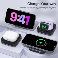 Station de charge sans fil pliable 3 en 1, support de charge magnétique pour téléphone, montre connectée, écouteurs Apple Samsung