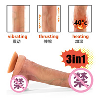 Vibromasseur Dildo Réaliste en Silicone avec Ventouse pour Stimulation du Point G et Anale, Jouet Sexuel pour Femmes