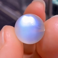 Perles de pierre de lune bleue glacée naturelle 9A, rondes, polies, pierres précieuses en vrac, 6-12 mm, pour bracelet unisexe, bijoux DIY