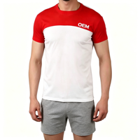 T-shirt Homme Tendance Personnalisé en Coton Spandex Tricoté Écologique Respirant Séchage Rapide avec Impression Logo Avant Faible MOQ