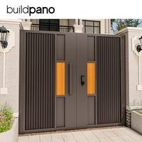 Portes d'entrée automatiques à battants latéraux en alliage d'aluminium de haute qualité, personnalisables, pour villa