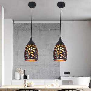 Retro Industrial Home <b>Living</b> Dining <b>Room</b> Pendant <b>Light</b> Creative <b>Black</b> Gold Gourd Single-Head JT31454 Hot Selling Wholesale - Product Image 5
