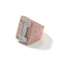 2025 personnalisé lettre numéro anneau 5A Zircon cristal glacé anneaux pour hommes pierres précieuses anneaux Hip Hop bijoux bijoux personnalisés