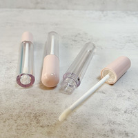 Emballage plastique de luxe 6ml Tubes de Gloss à lèvres roses de forme ronde
