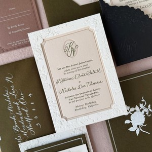 Juego de Invitaciones Clásicas de Papel de Algodón con Impresión Tipográfica, Invitaciones de Boda Vintage Personalizadas, Invitaciones de Compromiso y <span class=keywords><strong>Aniversario</strong></span> con Grabado en Relieve - Product Image 3