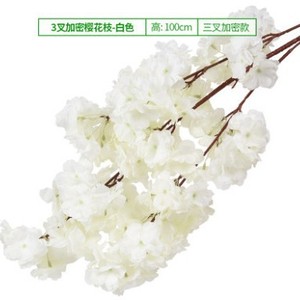 กิ่งซากุระประดิษฐ์สีชมพูเข้ม 100 ซม. แบบสามกิ่ง สำหรับตกแต่งบ้าน ระเบียง ตั้งพื้น - Product Image 4
