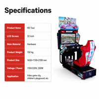 Simulateur de course automobile de 32 pouces, machine d'arcade à monnayeur, simulateur de mouvement intérieur haut de gamme pour jeux de course de vitesse