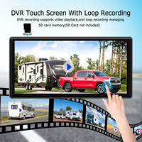 10.36 pouces 4 canaux 12V-36V moniteur à écran tactile moniteur de vue arrière voiture aide à l'inversion camion DVR enregistrement en boucle Mode de stationnement AHD