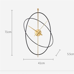 Thương Hiệu Kim Loại Hình Bầu Dục Im Lặng Đồng Hồ Treo Tường Trang Trí Phòng Khách Treo Tường Chất Lượng Cao Quà Tặng Giá Rẻ Nhựa Đồng Hồ Treo Tường - Product Image 3