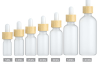 Grosir 10ml 15ml 20ml 30ml 50ml 100ml Serum Wajah kosong buram botol penitis bambu kaca minyak esensial