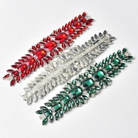 Patchs floraux en strass de verre pour ceinture de mariée, cristaux AB, sertissage à griffes argentées, applique à coudre, accessoires de confection DIY