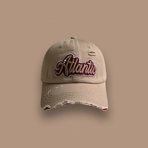 Gorra de béisbol de mezclilla rosa desgastada con bordado atlántico para mujer, estilo urbano de verano - Product Image 4
