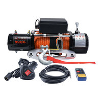 Off road 4*4 araba elektrikli vinç 9500lbs ile sentetik halat