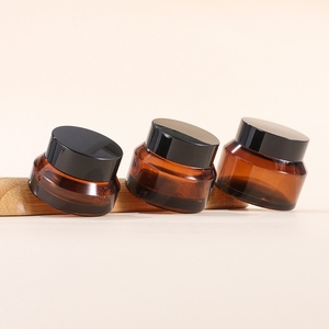 Bon prix, pot à crème multicolore à double paroi, pot en verre personnalisé de luxe pour les soins de la peau, pots cosmétiques ronds avec couvercles - Product Image 2