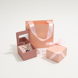 Caja de Joyería Magnética con Logotipo Personalizado, Organizador Rectangular para Cadenas, Pulseras y Pendientes, de Cartón con Espejo, para Regalos de Joyería - Product Image 2