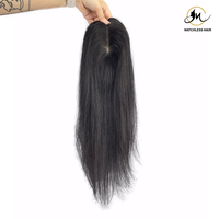 Topper capillaire en soie, cheveux humains vierges chinois, à clipser, pour cheveux clairsemés, densité 120%