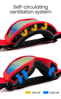 Lunettes de ski personnalisées, protection sportive, lunettes de snowboard OEM, anti-buée, sangles OTG, pas cher en stock, UV400, lunettes de snowboard