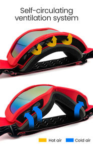 कस्टम UV400 प्रोटेक्शन स्काईग्लास स्पोर्ट स्नो बोर्ड आईवियर OEM एंटी फॉग स्की चश्मा गूगल्स स्ट्रैप्स स्की गॉगल - Product Image 4