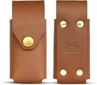 Pochette EDC en cuir avec boucle de ceinture, porte-clés à bouton-pression, étanche et durable pour le camping en plein air, le transport quotidien et les voyages