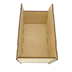 प्लाईवुड Basswood Engravable लकड़ी बॉक्स व्यक्तिगत मेमोरी लेजर काटने लकड़ी बॉक्स कार्ड भंडारण बॉक्स उपहार