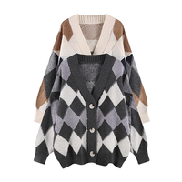 Pull en maille ouvert sur le devant, fin, à motif en treillis, décontracté, de haute qualité, pour femmes, style de bureau, automne