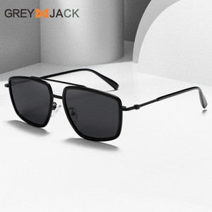 Lunettes de soleil polarisées unisexes à monture carrée, noires, en métal TR, verres TAC UV400 pour la protection solaire, la pêche, les voyages, la conduite et la mode - Product Image 2