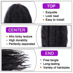 18-inch afro kinky <span class=keywords><strong>Twist</strong></span> Crochet tóc bím tóc senegalese xoăn tổng hợp tóc mở rộng <span class=keywords><strong>Marley</strong></span> <span class=keywords><strong>Braid</strong></span> phong cách - Product Image 6