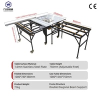 Scie à table coulissante multifonctionnelle WANJIA WJS480 avec plateau en acier inoxydable pour le traitement de grands panneaux, utilisation en atelier de menuiserie, CE