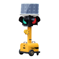 Feu de signalisation LED mobile temporaire Feu de signalisation solaire portable sans fil pour la construction de routes