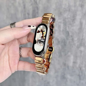 Correas de reloj metálicas de diseño de lujo Upro para Xiaomi Mi Band 8/9 Pro para mujer, correa irregular de metal de 12 mm para reloj inteligente. - Product Image 5