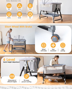 Cuna Premium para Bebé, Portátil, Plegable, Multifuncional, Segura, Convertible en Cama Grande para Recién Nacidos e Infantes de 0 a 36 Meses, Diseño Moderno - Product Image 5