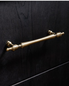 Poignées de style français en laiton brossé, forme bande, anti-éclaboussures, couleur bronze antique, pour portes de placards, armoires et cuisines - Product Image 5