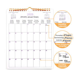 Conception libre disponible calendrier du nouvel an lunaire 2025 pour bureau et mur en anglais espagnol allemand - Product Image 6