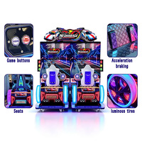 Machine de jeu d'arcade de course à deux joueurs avec écran de 55 pouces, simulateur de course Neon Mirage pour parc d'attractions