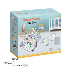 Tapis d'éveil 4-en-1 Jacko Toys pour bébé, tapis de jeu et de sommeil, jouets d'activités éducatifs, tapis de jeu doux et sûr en peluche pour bébé - Product Image 4