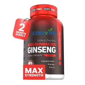Compléments de santé pour hommes, poudre de racine de ginseng rouge coréen, capsule, extrait de ginseng Panax pour hommes, capsule végétalienne, apporte de l'énergie - Product Image 1