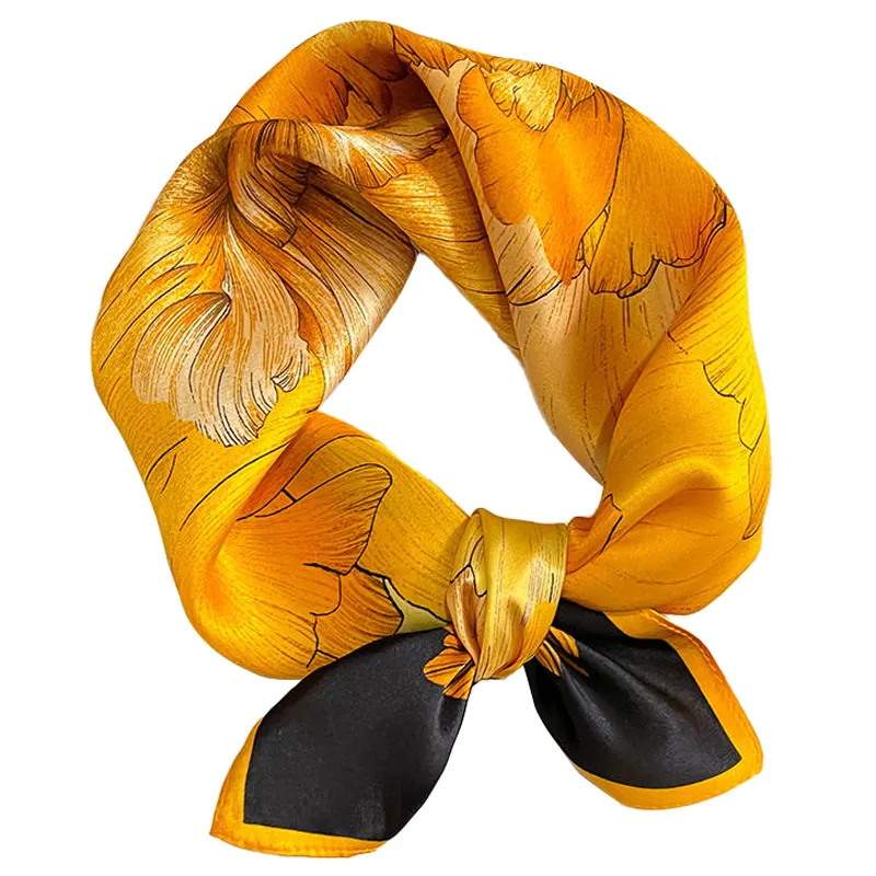 Medium woven mulberry silk design Luxuries Multicolor scarf women handkerchief