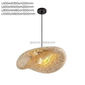 Плетеные подвесные лампы ручной работы, подвесной светильник из ротанга, лампа из бамбука