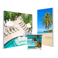 Nouvelle boîte lumineuse publicitaire 2025, LED SEG double face, cadre en aluminium imprimé sur mesure, toile de fond en tissu, kit pliable sans outil
