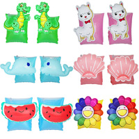 Dessin animé gonflable natation crabe enfants brassards flotteurs bébé natation bras anneau lumière flottant manches nager Double bras anneau