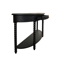 Canette de meubles de luxe HL601-140 Antique 'courbé en bois de chêne massif couloir entrée salon demi-lune Tables console rondes