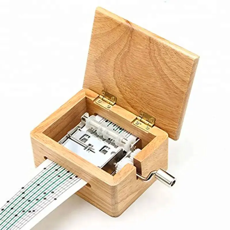 DIY Hand-gekröpft Spieluhr Holz Box Mit Loch Puncher Und Papier Bänder